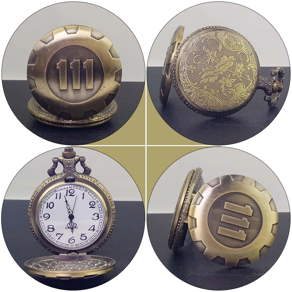 

Retro Style Pocket Watch Vintage Quartz Chain Watches for Men Bronze Color Number Display Time Decor Gift Wedding Birthday