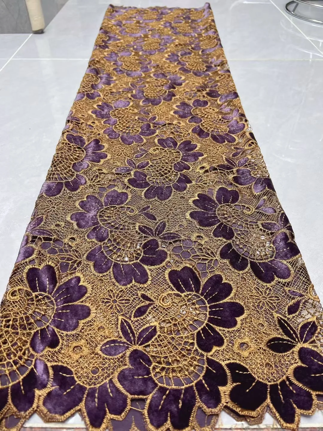 African Velvet Tassel Lace Fabric with Intricate Embroidery Laser Cut Traditional Nigerian Attire 2025 Drapes Designs