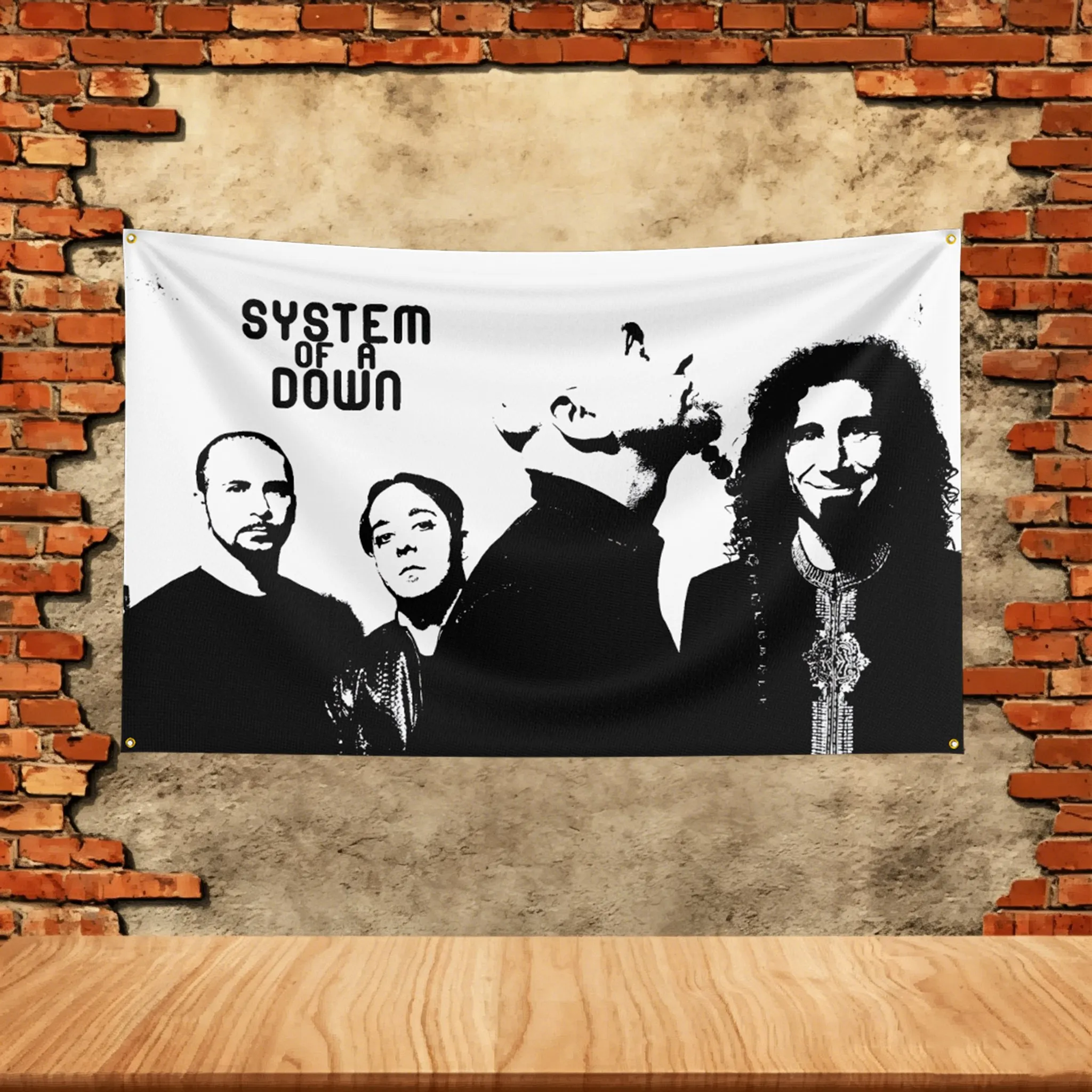 Music Band Flag for System of a Down Fans Banner Custom any Image Garage Bedroom Living Room Dorm Wall Hanging Decor Tapestry