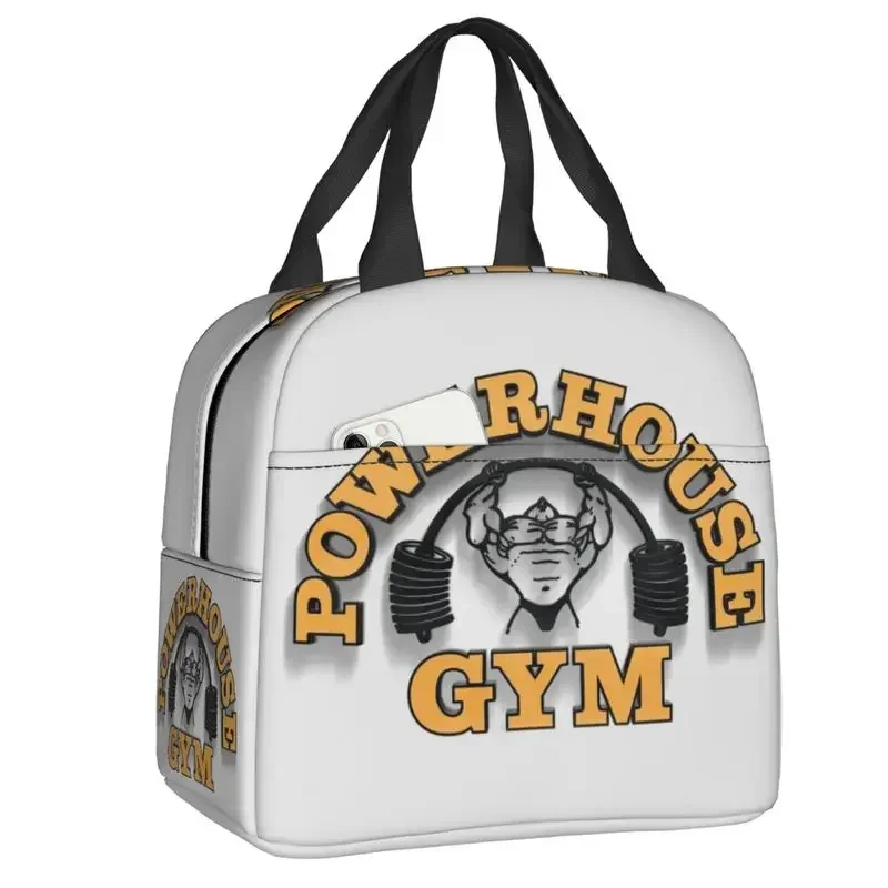 Powerhouse Gym Thermal Insulated Lunch Bags Women Fitness Bodybuilding Portable Tote for Work School Travel Food Bento Box