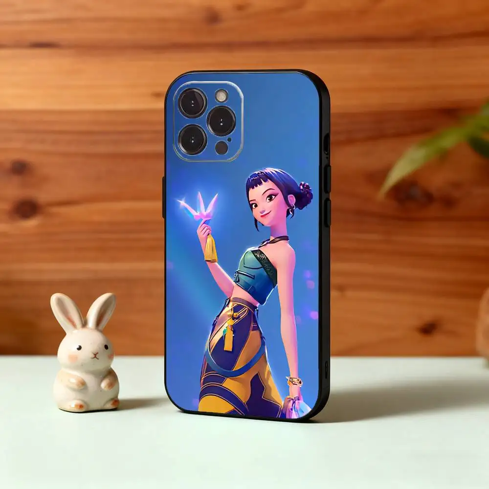 حافظة هاتف D-demons Kpop H-Hunters Tiger لهاتف iPhone 16,15,14,13,12Plus,Pro Max,XS,5G غطاء أسود من السيليكون الناعم