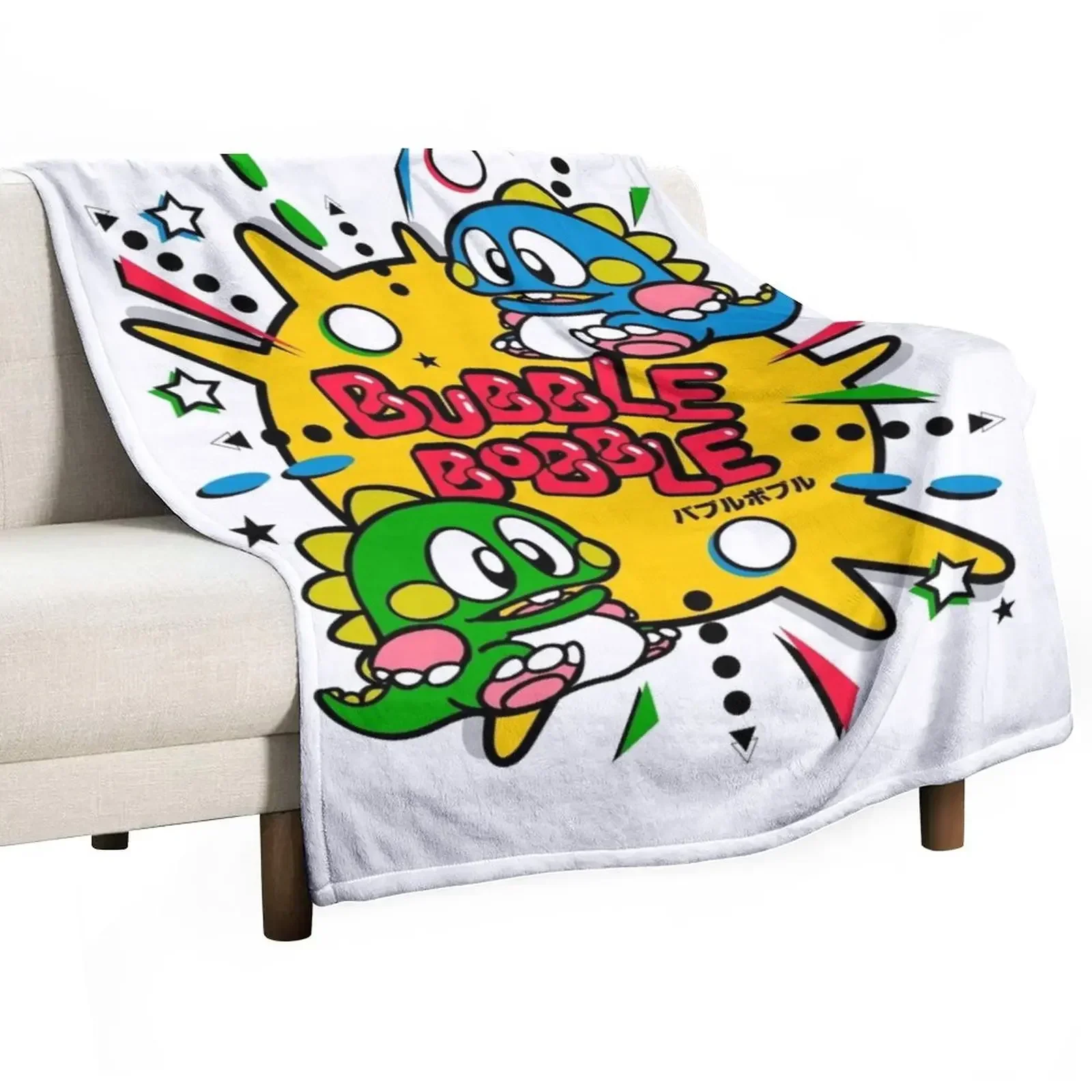 Bubble Bobble Throw Blanket Plaid on the sofa Warm Luxury St Blankets