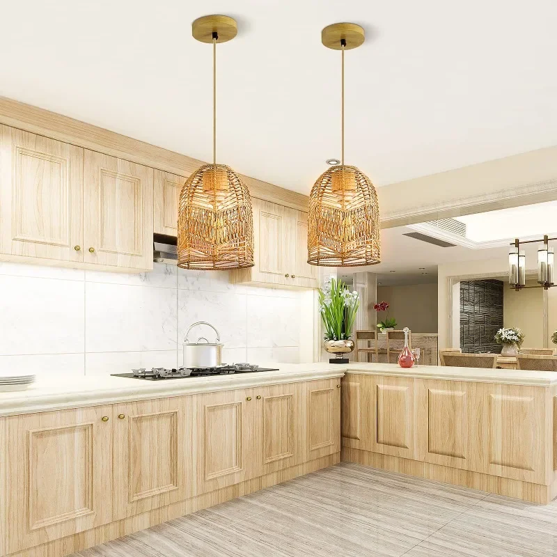 Creative Homestay Retro Southeast Asian Straw Chandelier Hotel Restaurant Personalized Study Tea Room Rattan Art Lamp