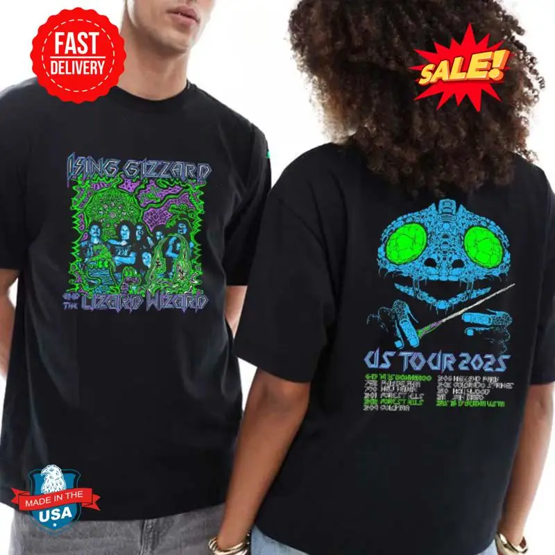 

King Gizzard And The Lizard Wizard 2025 US Tour Dates Two Sided T Shirt