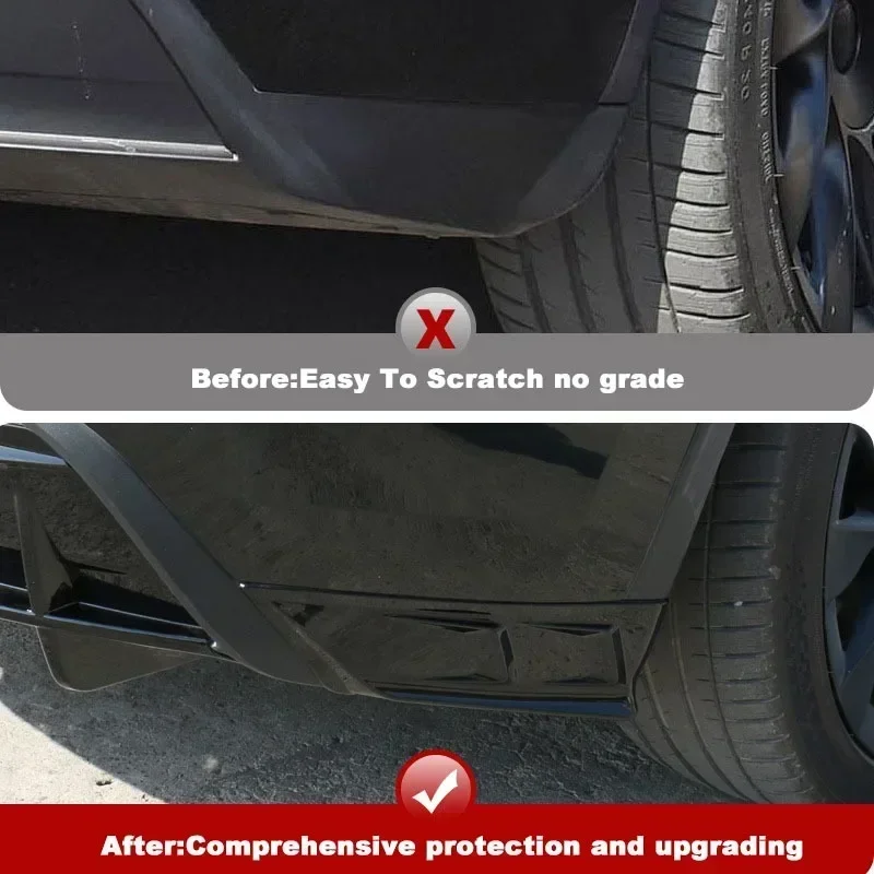 for Tesla Model Y 2019-2024 Rear Bumper Side Corner Back Lip Thunder Style Spoiler Anti-scratch Protective Cover Car Accessories