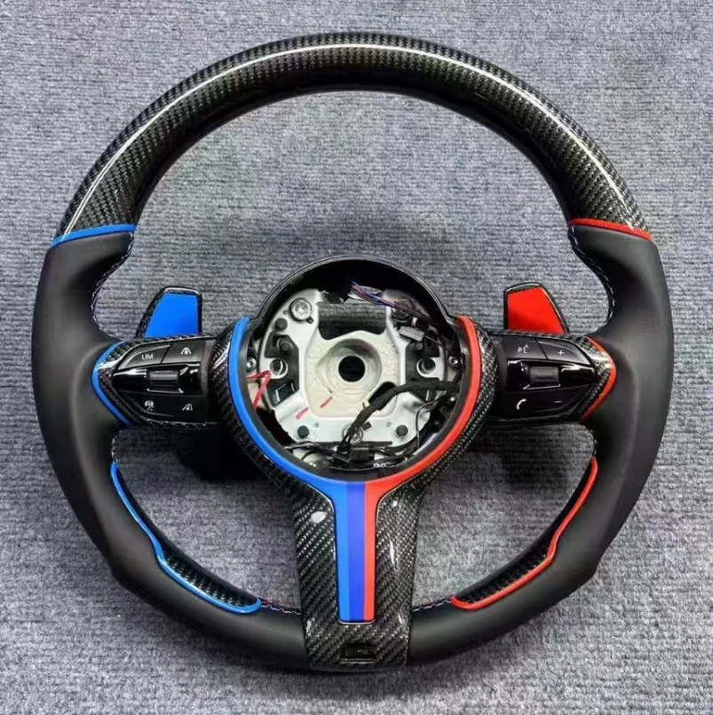 For Professional M-type Racing Steering Wheel for Carbon Fiber LED Display with OE 32306881301 and 12-Month Warranty