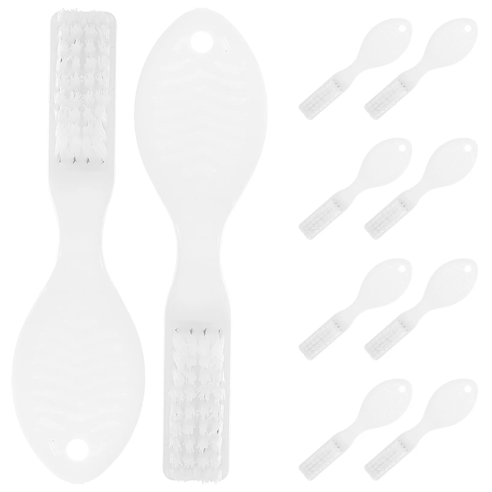 Pequenas escovas de plástico para saúde bucal, higienização, punho curto, uso hospitalar, viagens, 10 pcs