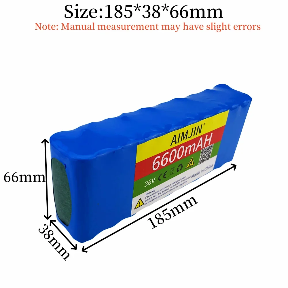 Batería de 36V, 6600mAh, baterías recargables de iones de litio 10S2P, batería de 6AH para monociclo Hoverboard eléctrico de autosucción