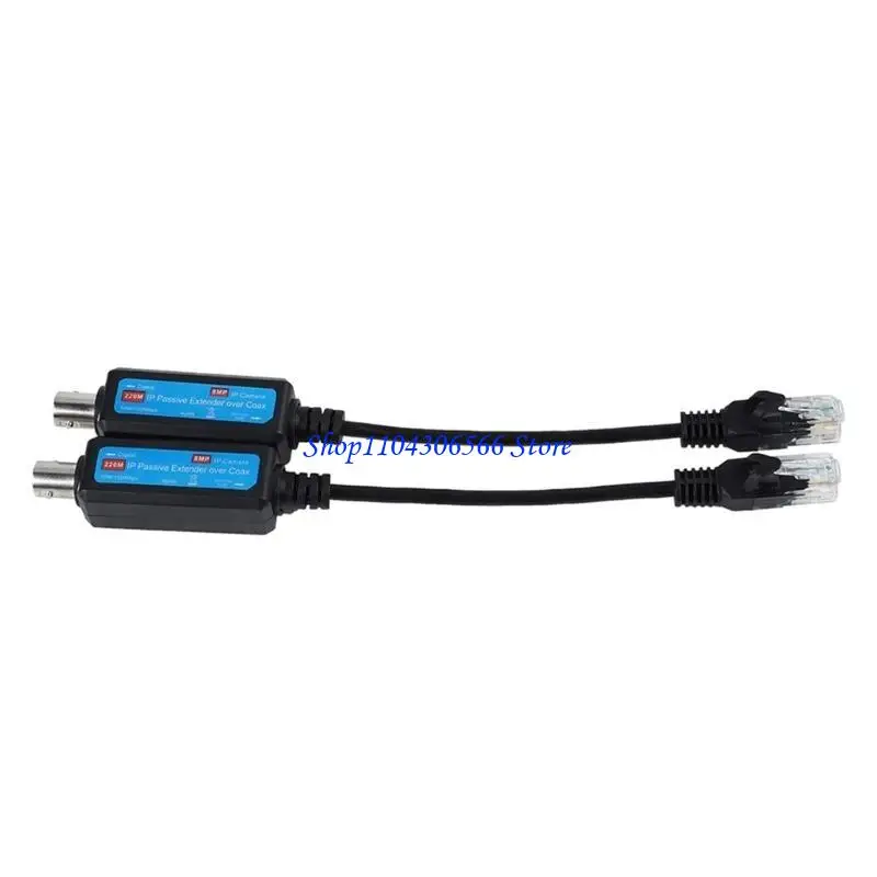 02DD IP Camera Passive Extender Coax to Networking Converter for IP Security Camera Easy Setups Weatherproof