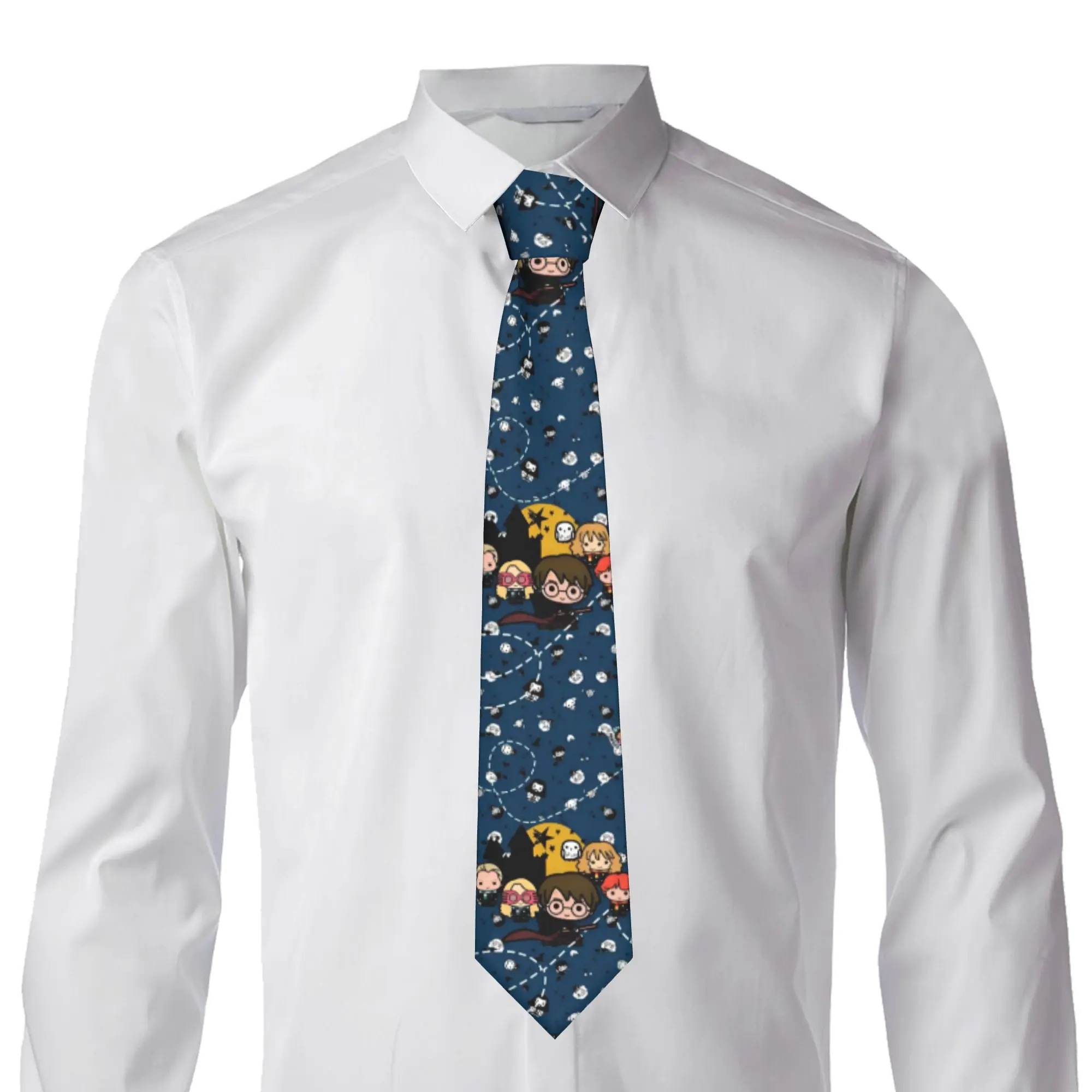 Custom Mens H-Harryed Anime Necktie Halloween Bat Spooky Fashion Tie For Business