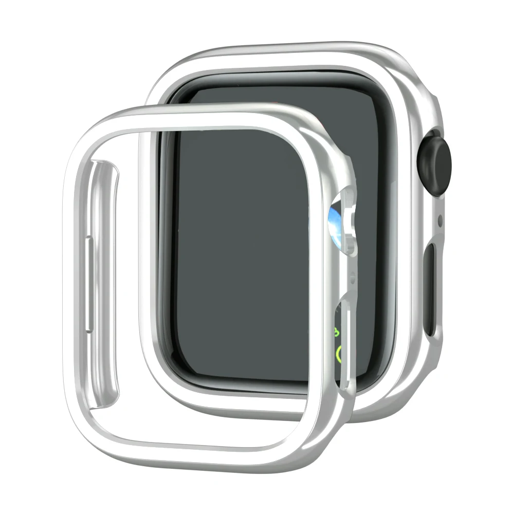 Case for Apple Watch 45mm 41mm 40mm 44mm Plated Skeleton Cover Hard PC Bumper Frame NO SCREEN for IWatch Series SE 9 8 7 6 5 4