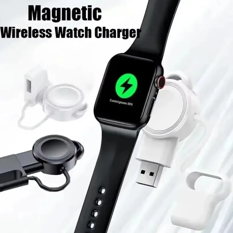 Portable Magnetic Wireless Watch Non-slip Charger Fast Charging Station For Apple Watch 9 8 7 6 5 4 SE Ultra Dock Adapter USB