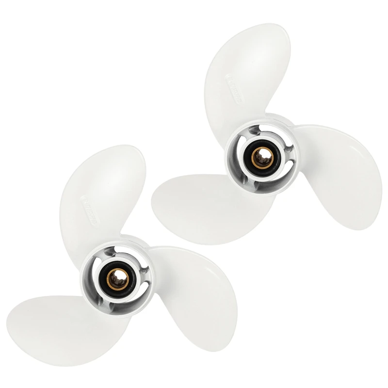2x-6g1-45941-00-el-for-yamaha-6-8hp-8-1-2-x-8-1-2-boat-outboard-propeller-white-aluminum-alloy-7-spline-tooths
