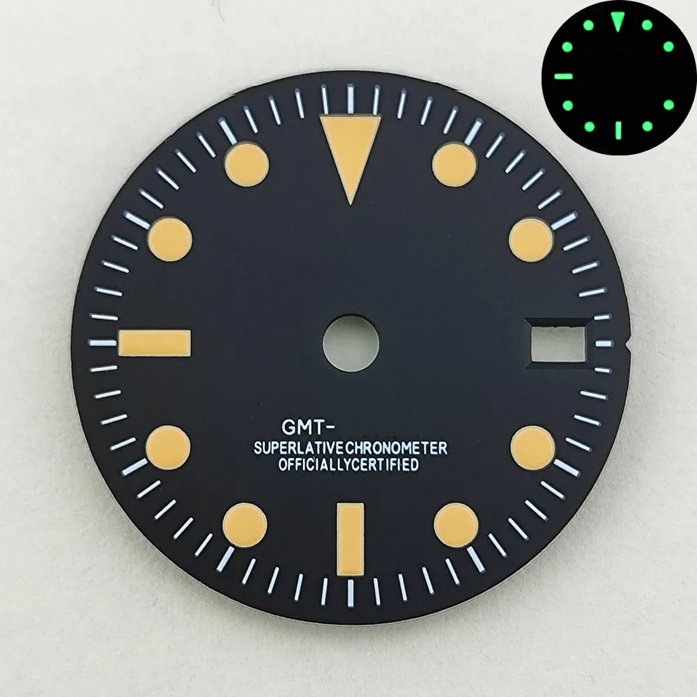 29.0mm nh34 dial s dial verde luminoso adequado para movimentos nh34 relógio acessórios ferramenta de reparo