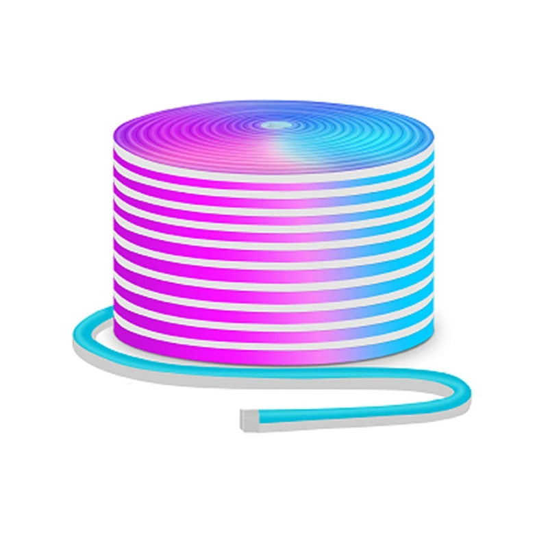 

3535RGB 10M Неоновые светодиодные ленты 24 В 10 м RGB Красочная музыкальная световая лента с изменением цвета Неоновая мягкая световая лента с вилкой стандарта США