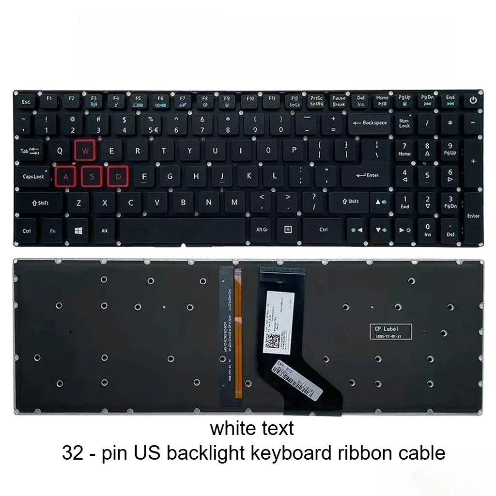 NEW For Nitro 5 AN515-42/41/51/52/53（N17C1)Keyboard/with backlit keyboard/US keyboard ribbon cable new