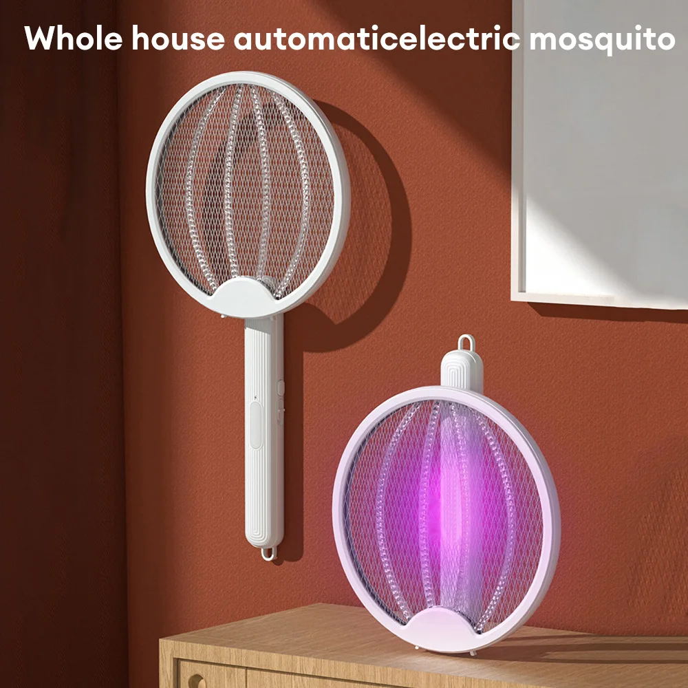 4 en 1 raqueta de mosquito eléctrico plegable USB recargable lámpara de mosquito luz onda mosquito señuelo insecto eléctrico asesino