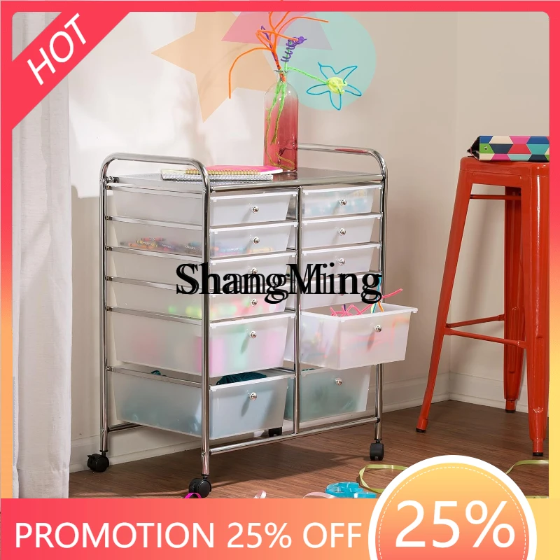 

SM Household Shelf Household Multi-layer Plastic Cart Drawer Storage Cabinet Shelf Cart Shelf
