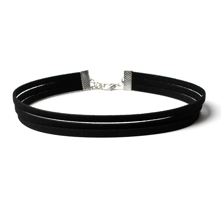 

11Pcs Velvet Black Chocker Gothic Choker Black Long Minimalist Necklace Custom Pendant Chocker Gifts Accessories