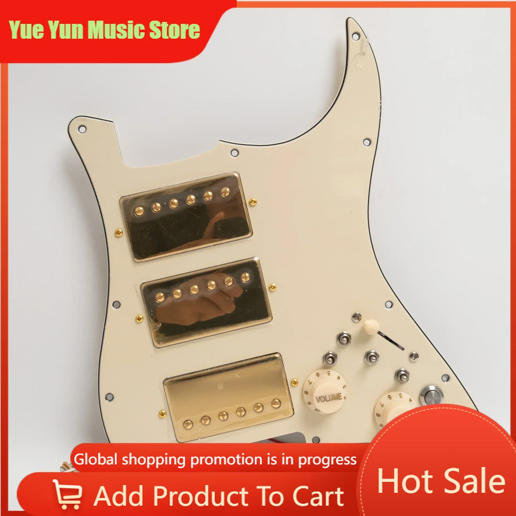HHH Guitar Prewired Loaded Pickguard with Kill Switch Coil Splitting Alnico 5 Humbucker Pickups for American/Mexican ST Guitar