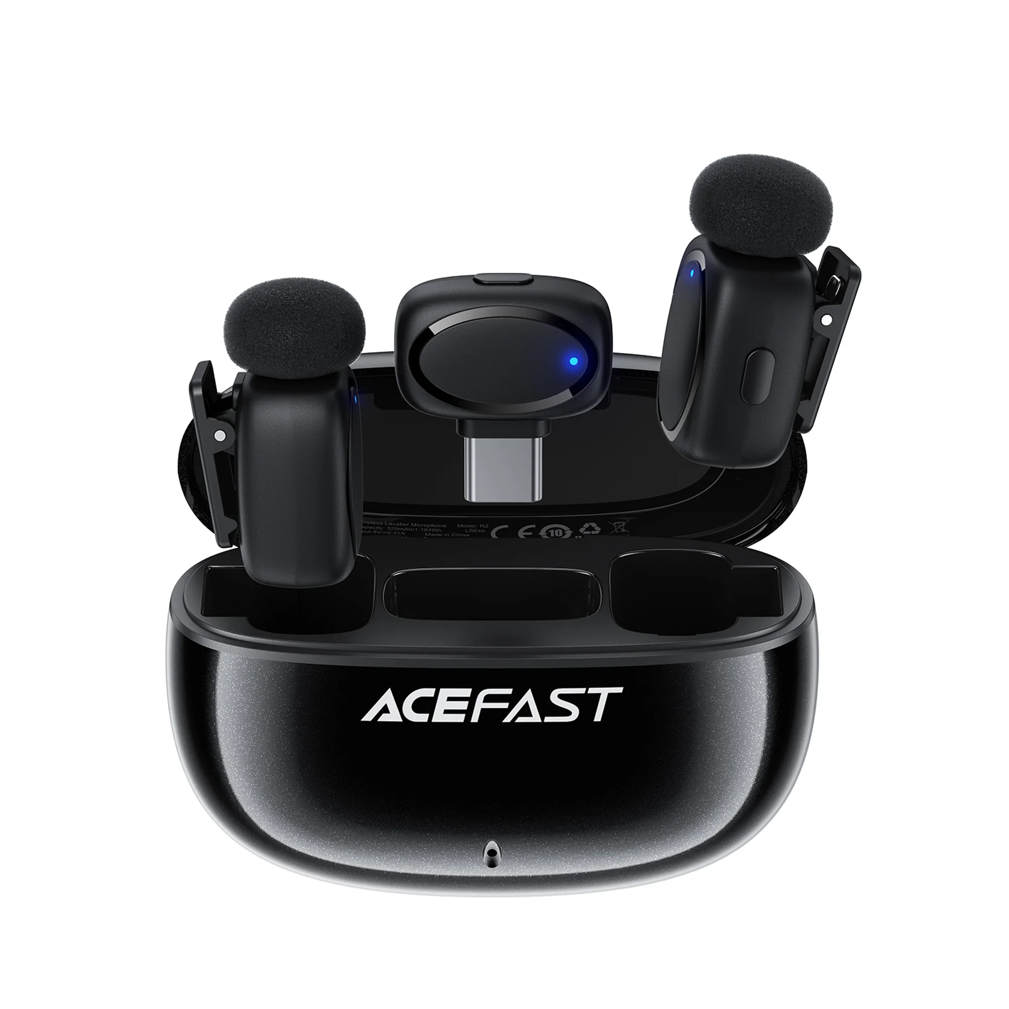

ACEFAST Wireless Lavalier Microphones USB C For iPhone 16 15 Android Deep Noise Cancellation Voice Changer For Video Recording