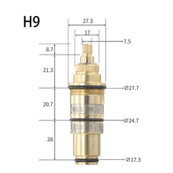 1pcs Brass Thermostatic Cartridge Temperature Control Valve Shower Bar Mixing Universal Faucet Bathroom For Home Renovation