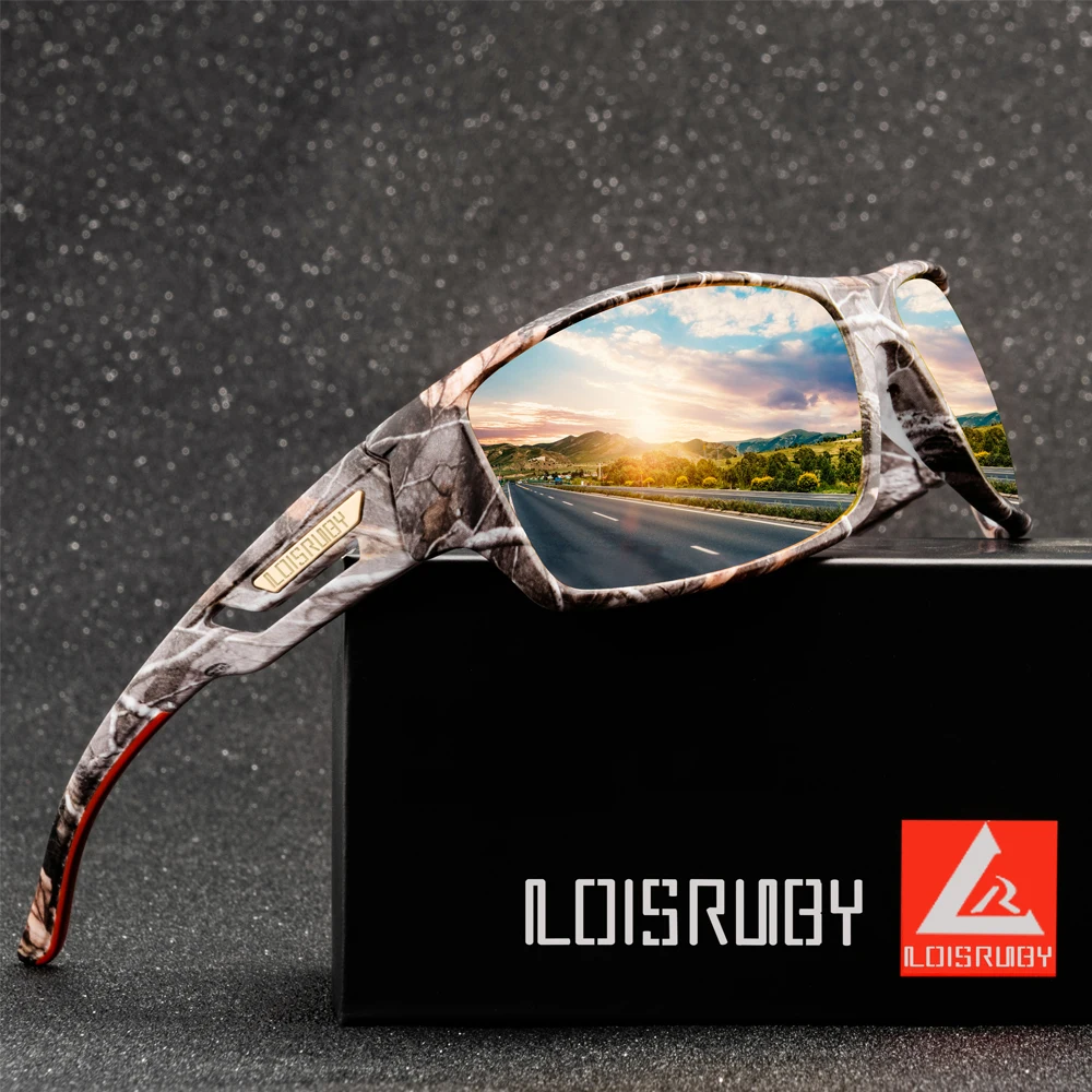 LOISRUBY Polarized Cycling Sunglasses Camouflage Driving Outdoor Sports Fishing Running Goggles UV400 Tacakle Eyewear