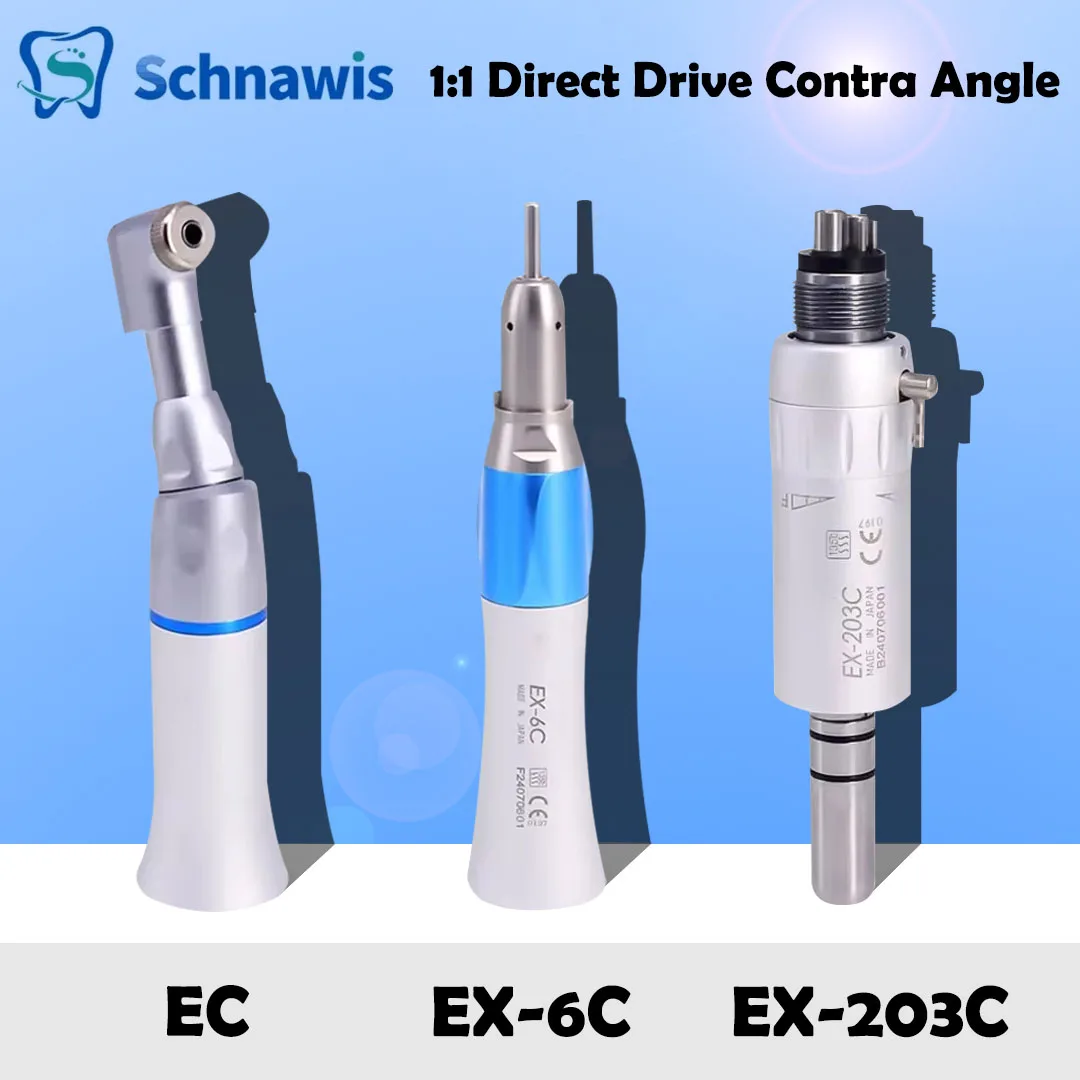 

EC EX-6CEX-203C Dental 1:1 Direct Drive Contra Angle Low Speed Handpiece Dentistry Against Contra Angle Polishing Tools