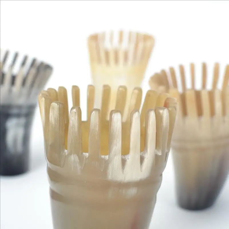 Wide Tooth Massage Comb Scalp Brush Horn Combs Gua Soother Ergonomic Handle Detangle Hair  Removal Massager For Home