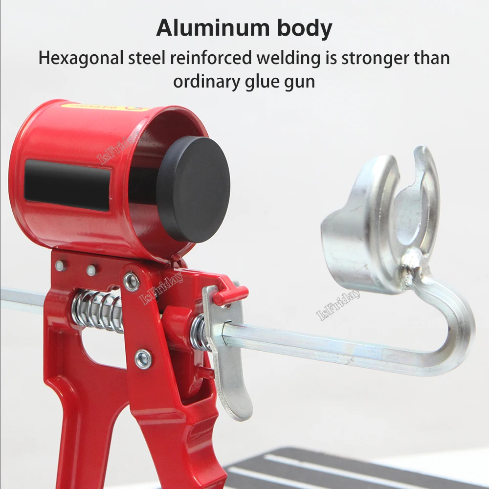 Portable Caulking Filling Tool Al Alloy Manual Caulking Gun Glass Glue Sprayer Professional Sealant Caulking Tool for Home blcak