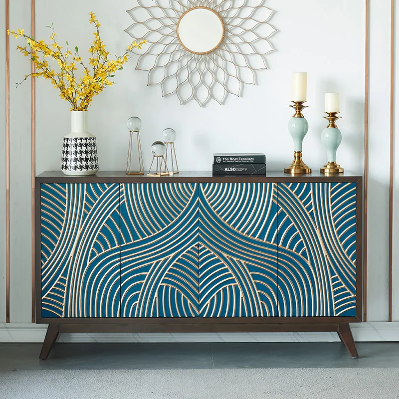 integrated home partition decorative cabinet, American storage storage cabinet, living room solid wood dining side cabinet