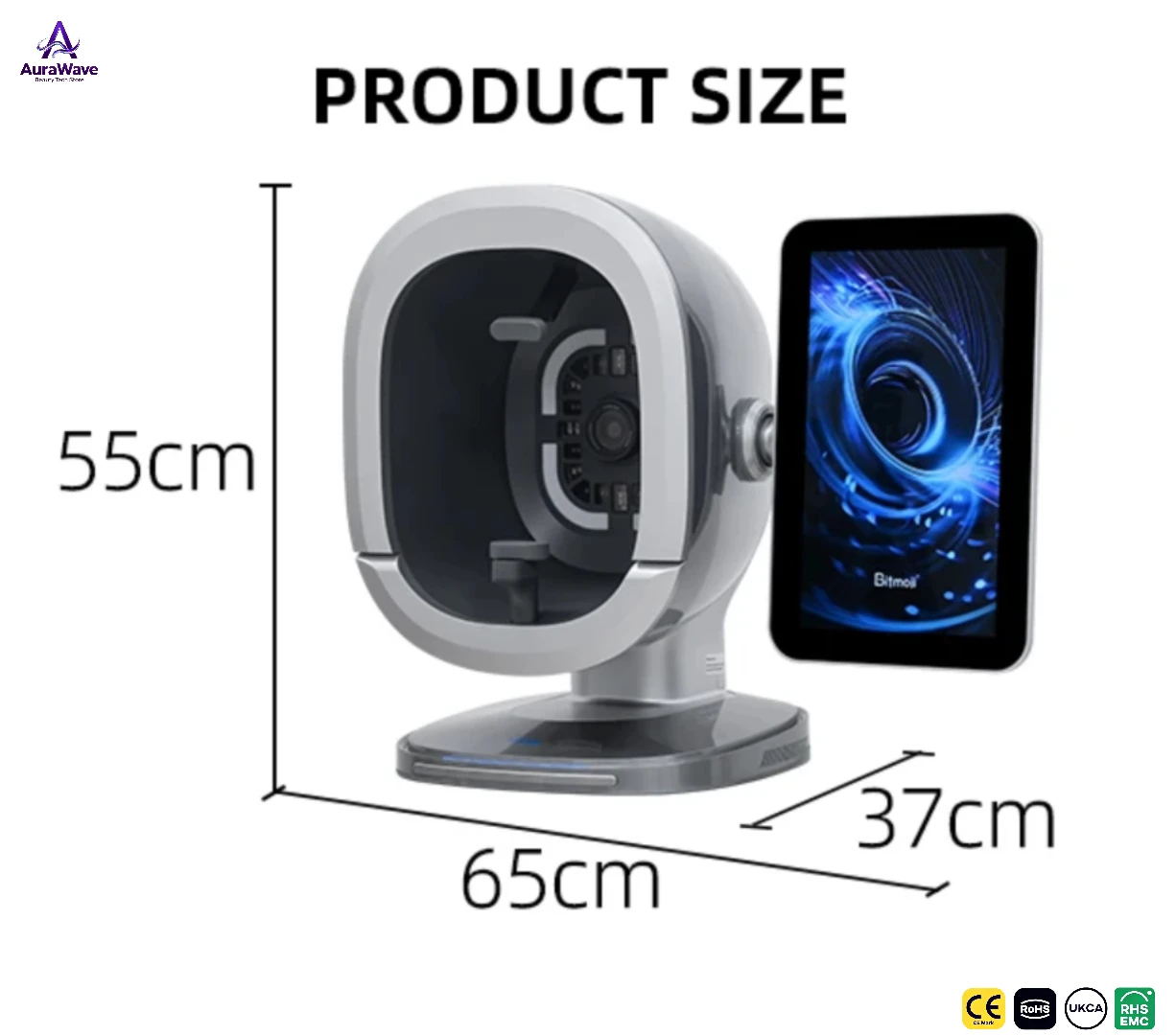 جهاز تحليل البشرة بالذكاء الاصطناعي ماسح الوجه مع واي فاي، التعرف التلقائي على الوجه 10 كشف مشاكل الجلد تحليل ثلاثي الأبعاد بيانات سريرية 30 متر #5