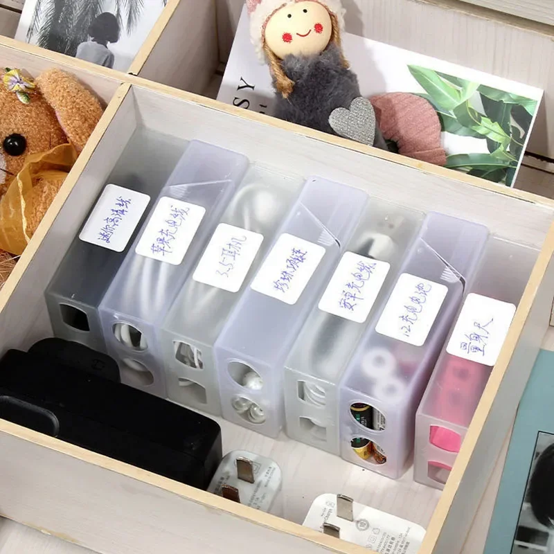 10/5 Grids Desktop Wire Cable Organizer Box Frosted Plastic Data Line Storage Container USB Cable Jewelry Box Home Organization