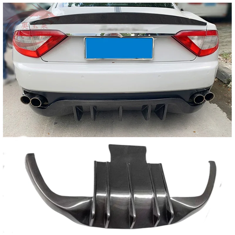 

For Maserati GT GC GTS 2007-2015 Real Car Carbon Fiber Trunk Bumper Rear Lip Diffuser Spoiler Protector Cover