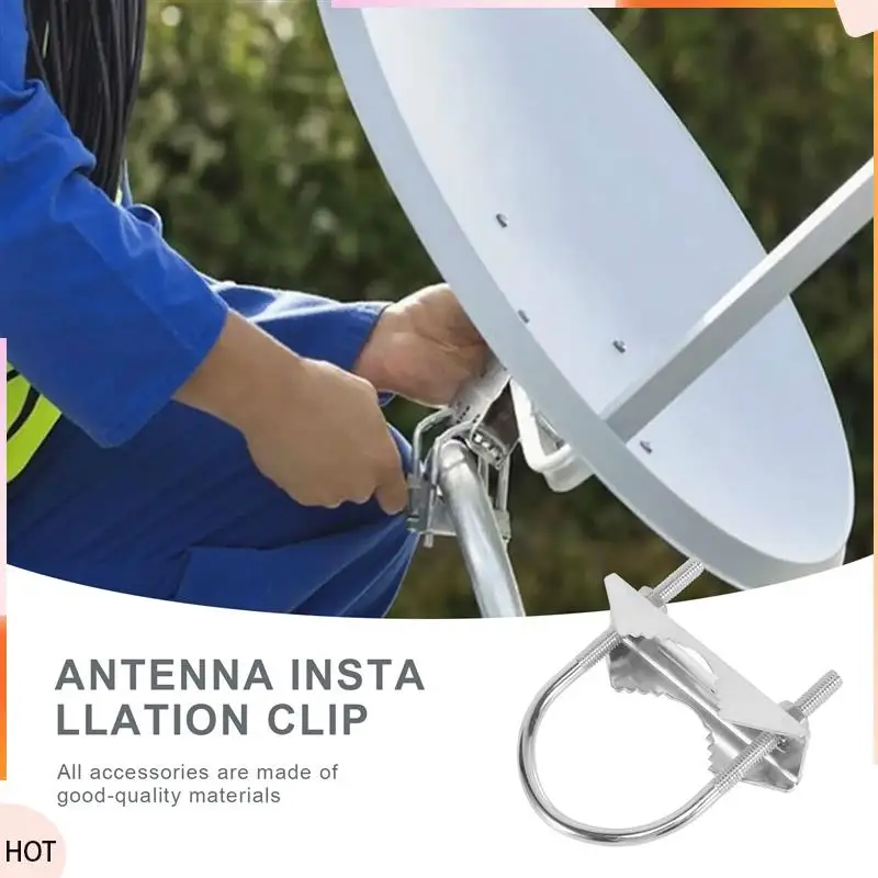 

News 2 PCS Antenna Mount Clamp U-Bolt Mounting Hardware Antenna Mast Clamp V Jaw Bracket Accessories For Outside Home Antenna