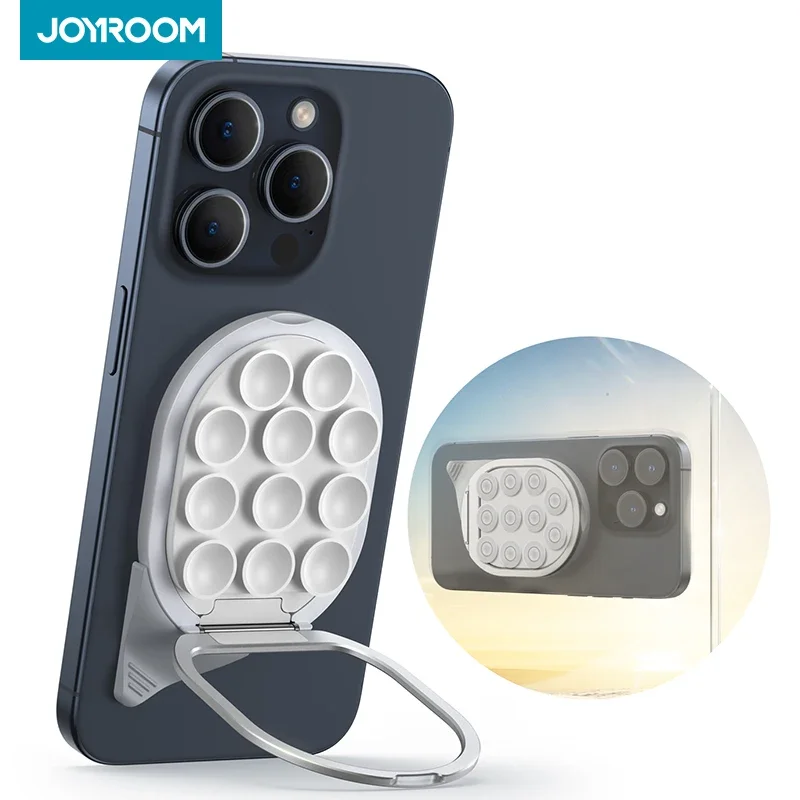 JOYROOM Suction Cup Phone Holder Strong Magnetic Phone Holder Mount with Pull Ring Phone Grip For iPhone/Samsung/Android