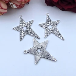 4pcs new Korean fashion shiny double layered five-pointed star exquisite aesthetic DIY accessories Luxury jewelry 40 * 30mm