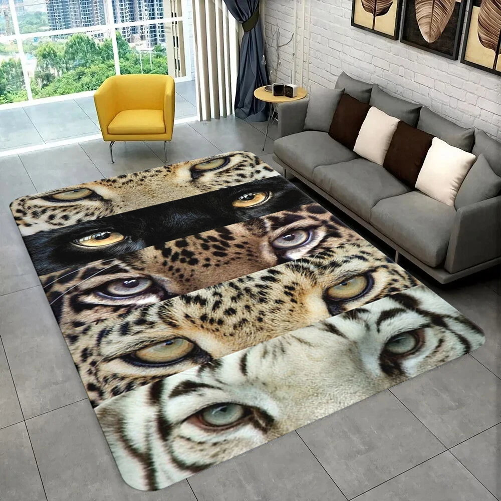 

Tiger Print Rug Wild Animal Fur Pattern for Living Room Home Decor Area Rug Skin Fur Luxury Soft Carpet Perfectly In Bedroom
