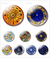 Compass Refrigerator Magnets with 12 Constellations Blackboard Whiteboard Magnet Glass Dome Magnetic Sticker for Fridge