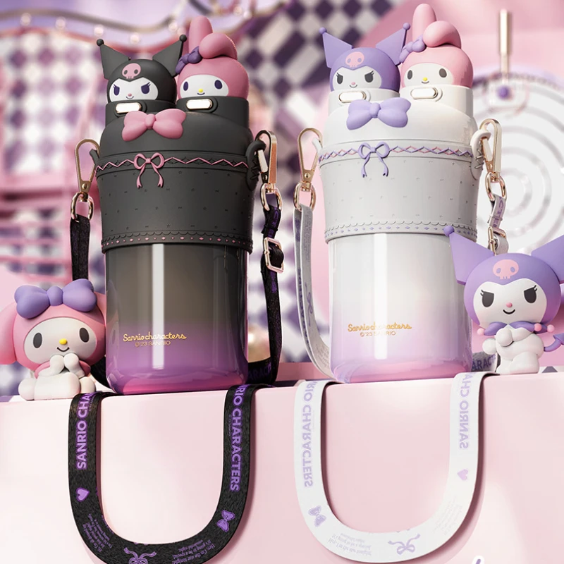 

Cartoon Anime Sanrio Cute Kuromi Lolita Double Drink Thermos Cup My Melody 550ml Gradient Color Stainless Steel Water Cup Gifts