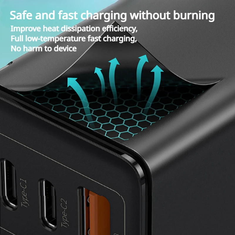 Baseus 65W GaN Charger Quick Charge 4.0 Type C PD USB Chargers Typec Plug Portable For Laptop Xiaomi HUAWEI iPad iPhone 14 13