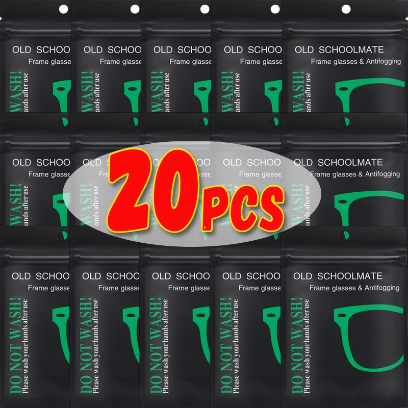 20pcs Reusable Anti-Fog Glasses Wipes Suede Pre-moistened Antifog Microfiber Lens Cloth Defogger Wipes Glasses Prevent Fogging