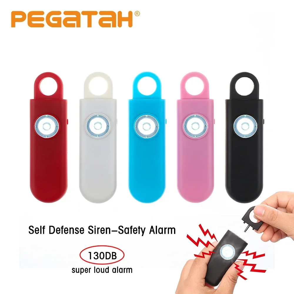 Safety Alarm Self Defense for Women Siren Keychain Alarm with SOS LED Light Personal Defense Security Anti-aggression