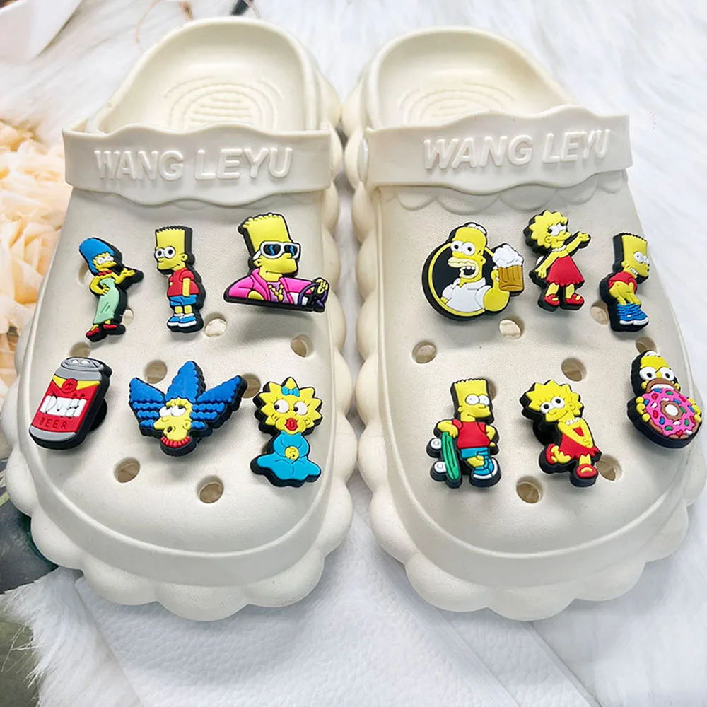 Bestseller Cartoon Wacky Simpson Anime-Serie PVC-Schuhzubehör DIY Abnehmbare Wasserdichte Kreative Lustige Geschenke – Detail 6