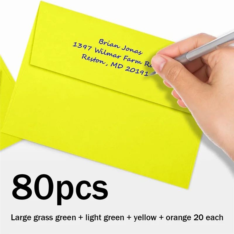 Populaire 80 stuks uitnodigingsenveloppen afdrukbare enveloppen voor 5,3 x 7,3 inch kaarten in zwembad, voor uitnodigingen, met schil en pers zee