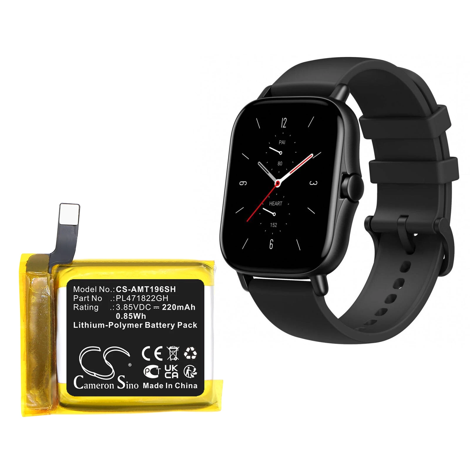 

3.85V 220mAh Smartwatch Battery PL471822GH for Amazfit A1969 GTS 2E GTS2E +TOOLS KIT