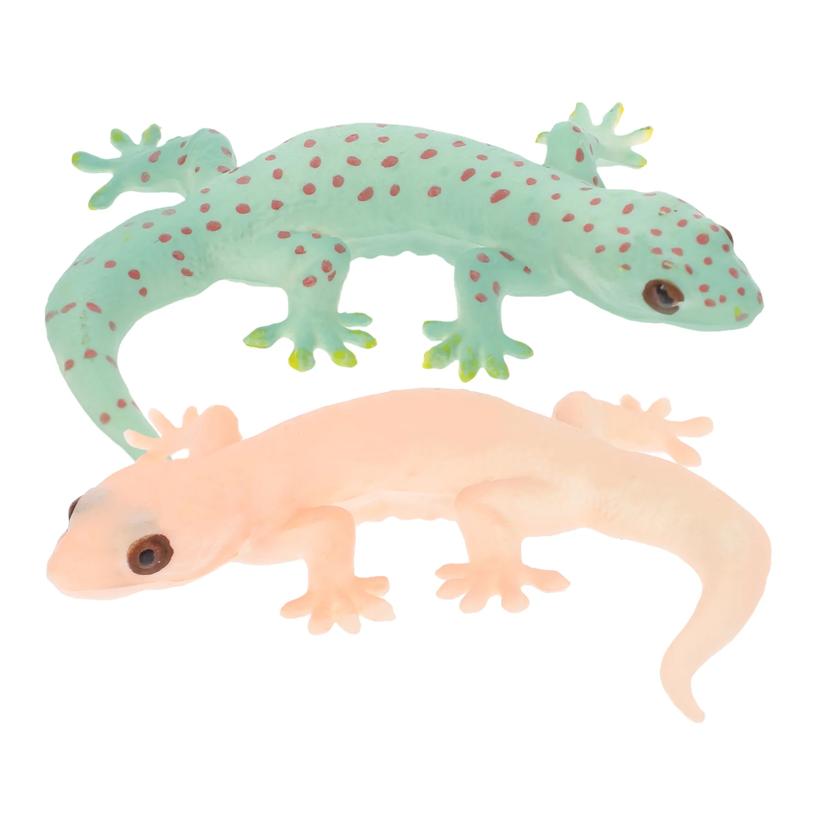 2 Pcs Toy Simulation Gecko Desktop Lizard Decoration Animal Figurines Model Fake Figures Toddler