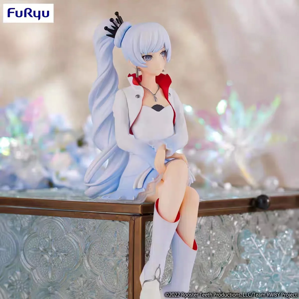 In Stock Original FuRyu RWBY Weiss Schnee Ice Queen Anime Action Figure Toys 14cm PVC Model Collectible Status Kids Xams Gift