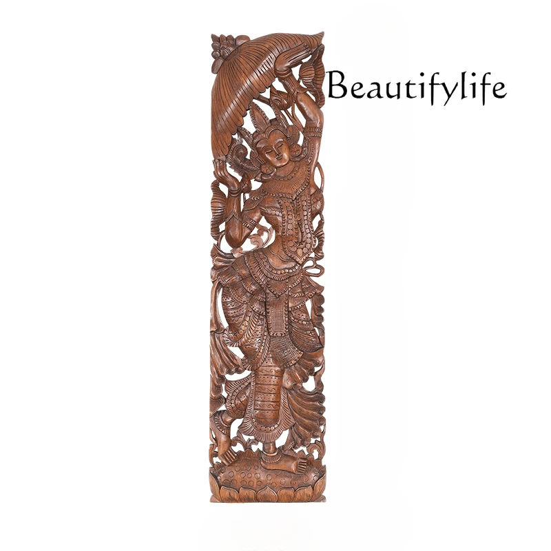 

Southeast Asian Style Hollow Wood Carving Flower Plate Wall Decoration Tea Room Background Decoration Pendant Crafts