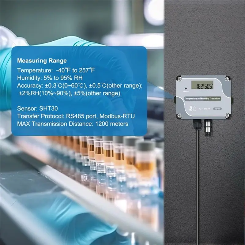 2026 New RS485 Temperature Humidity Sensor Modbus RTU Temp Sensor Digital Industrial Temp and Humidity Transmitter Wall Mounted